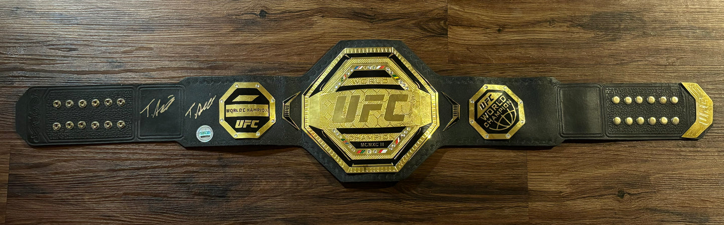 Tom Aspinall Signed UFC Belt Two Signatures With Monopoly Coa UFC HW Champ