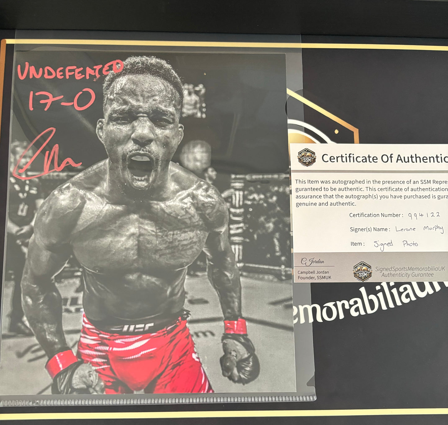 Lerone Murphy Signed Photo UFC Private Signing With COA + Photo Proof