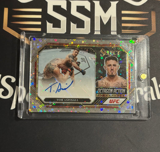 Tom Aspinall Silver Disco Auto UFC Card 2023 Panini Prizm Select