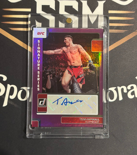 Tom Aspinall Signature Series Auto Purple UFC Card 2023 Donruss