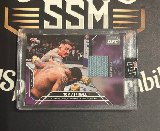 Topps Now UFC Tom Aspinall Event Used Mat Relic /25 UFC 304 Heavyweight Champion