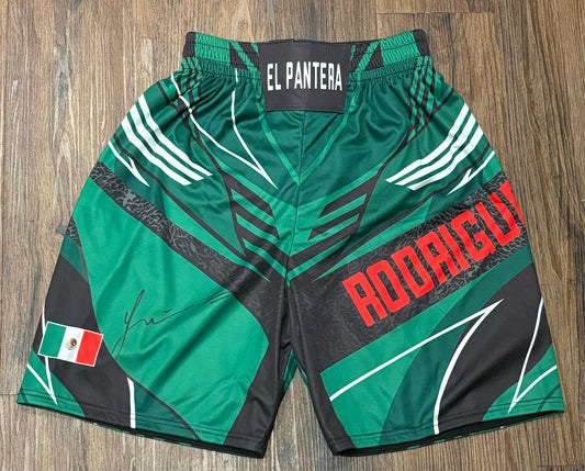 Yair Rodriguez Signed UFC Shorts Mexico Green Beckett Certfied QR Holo COA