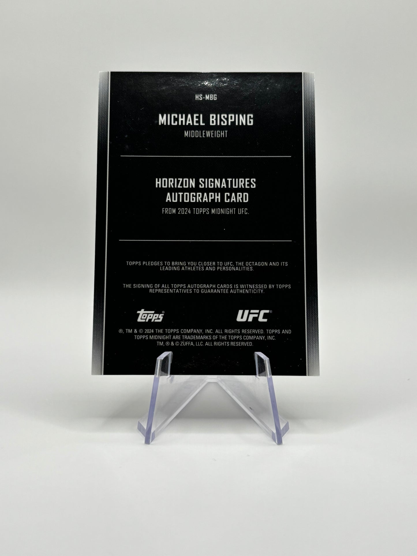 MICHAEL BISPING 2024 TOPPS MIDNIGHT UFC HORIZON AUTOGRAPH AUTO UFC Card