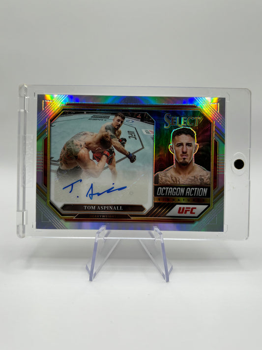 2023 Panini Select UFC Tom Aspinall AUTO Octagon Action Silver Prizm Refractor