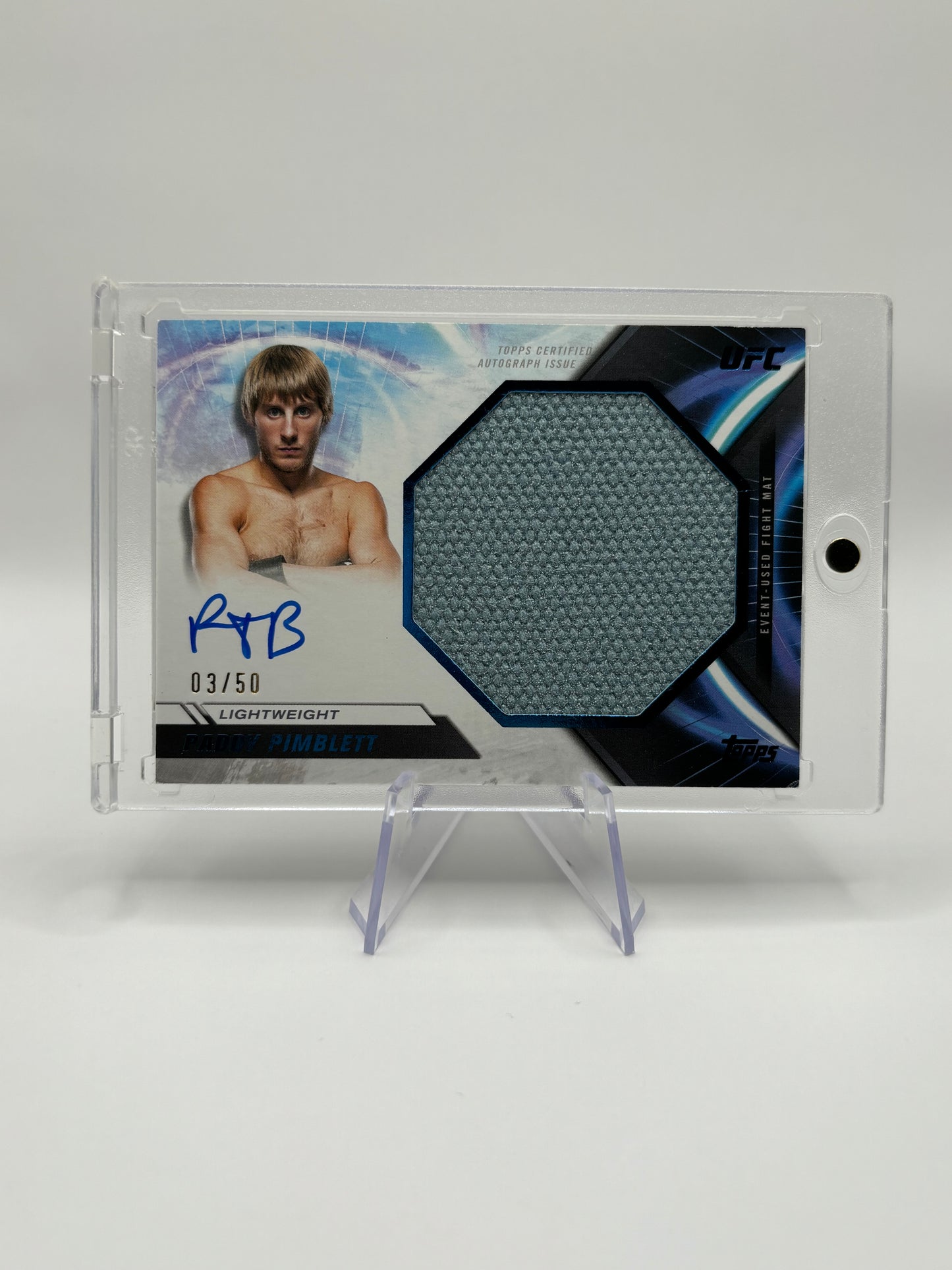 2024 Topps UFC Knockout Paddy Pimblett Jumbo Patch Auto Blue /50 UFC Card