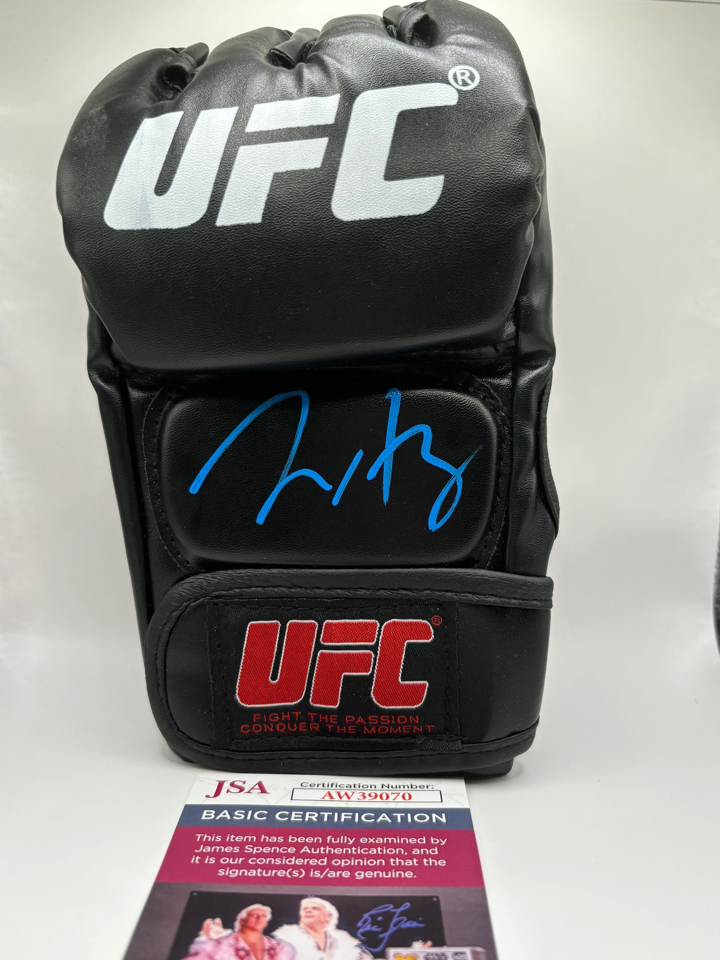 Max Holloway Signed UFC Glove JSA COA Blue Ink