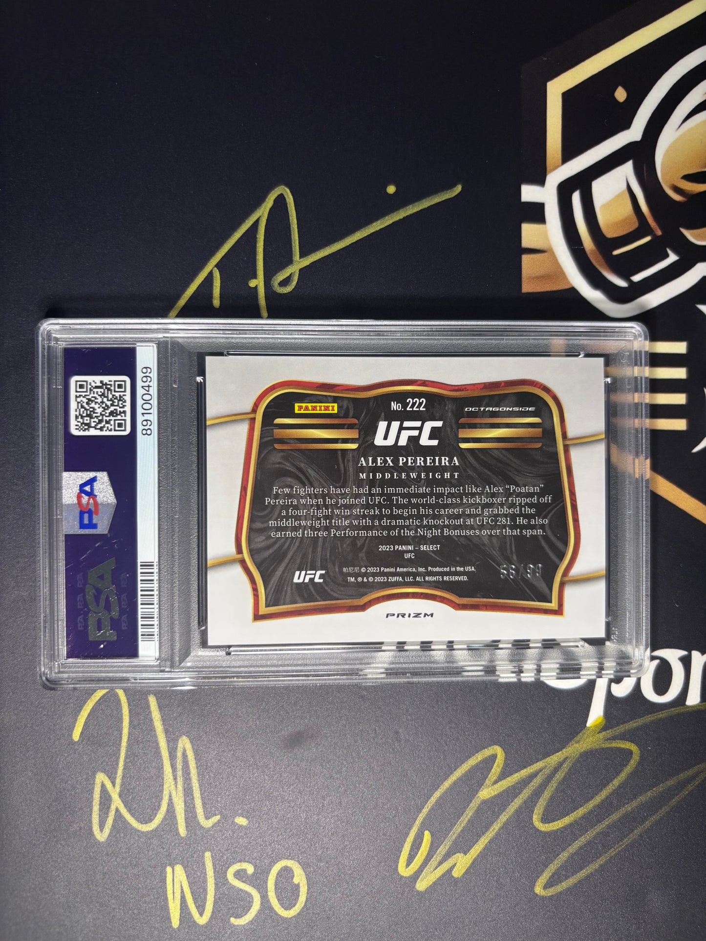 Alex Pereira Rookie Red Disco Prizm /99 PSA 10 2023 Select Panini UFC Card